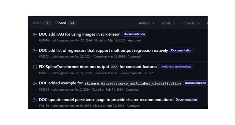 Open Source Contributions (scikit-learn) project
